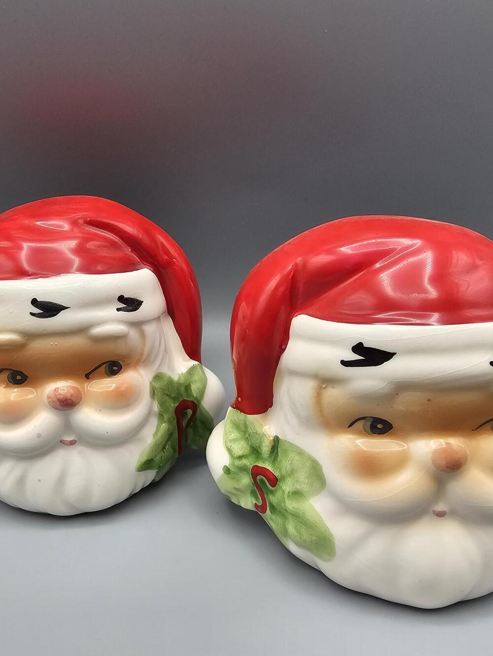Vintage Ceramic Santa Claus Salt and Pepper Shakers